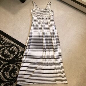 Black & Cream Striped Maxi Dress